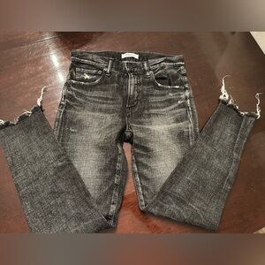 Women’s Moussy Vintage Black Distressed Skinny Ankle Jeans 26
